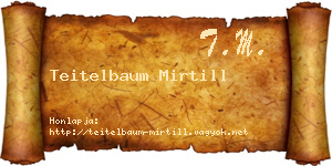 Teitelbaum Mirtill névjegykártya